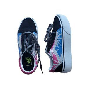 Vans Old Skool womes 6.5/big kids 4.5Y Platform After Dark Summer Leaf/True Whit